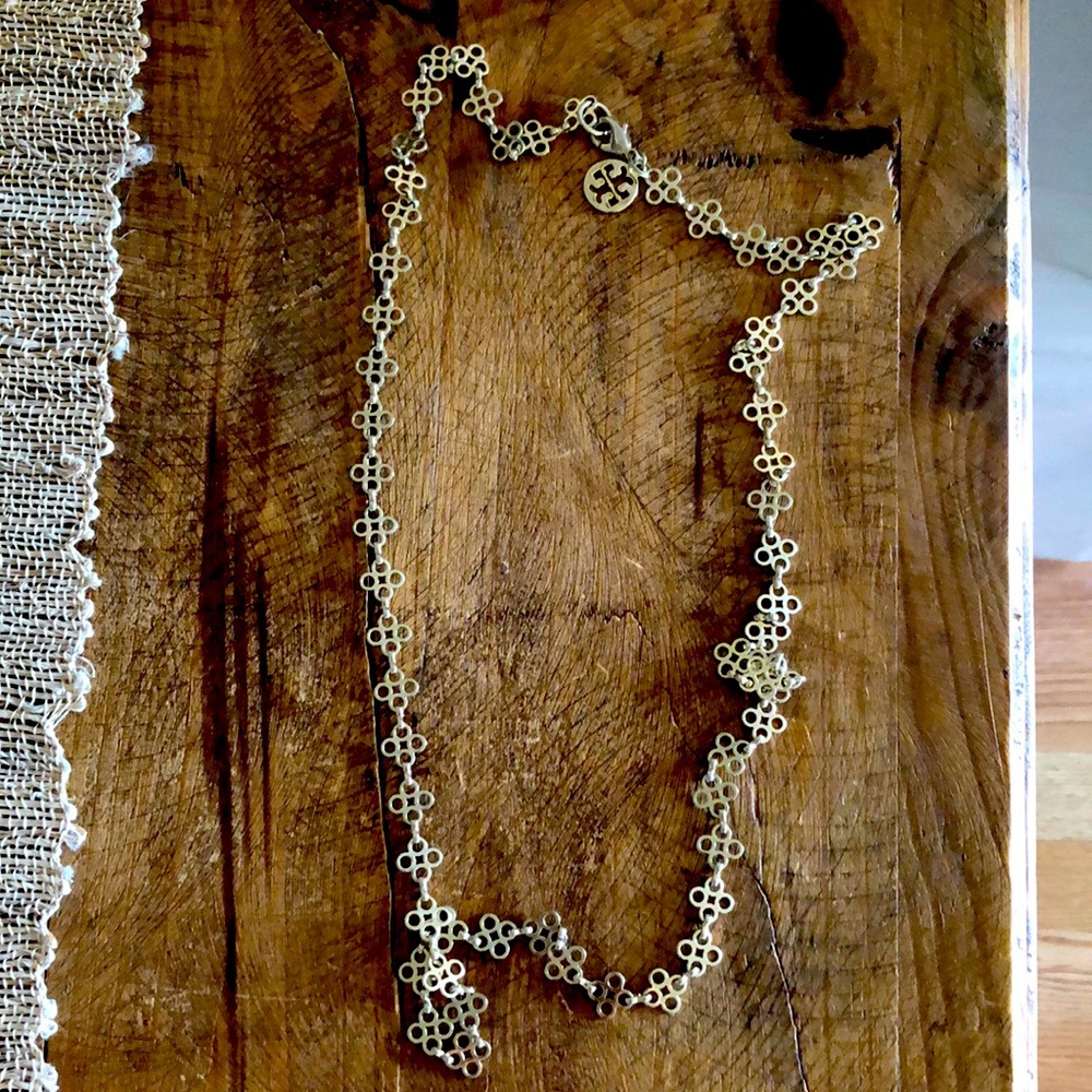 Long chain tory burch necklace